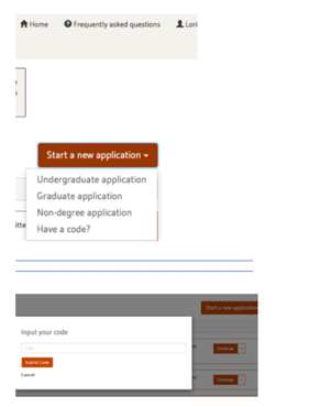 Start a new application menu code